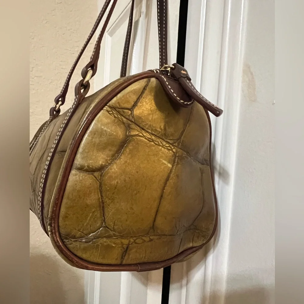 Vintage Douney and Bourke Olive Green croc Leather Handbag - Picture 3 of 9
